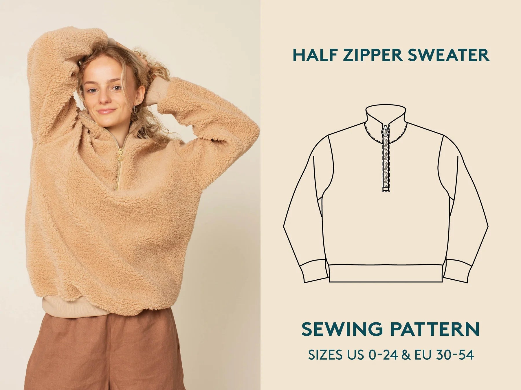 Weekend Discounts to Grab Half Zipper Sweater - Sewing Pattern | Wardrobe By Me