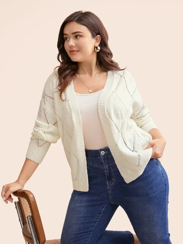 Best Choice Textured Open Front Cut Out Cardigan