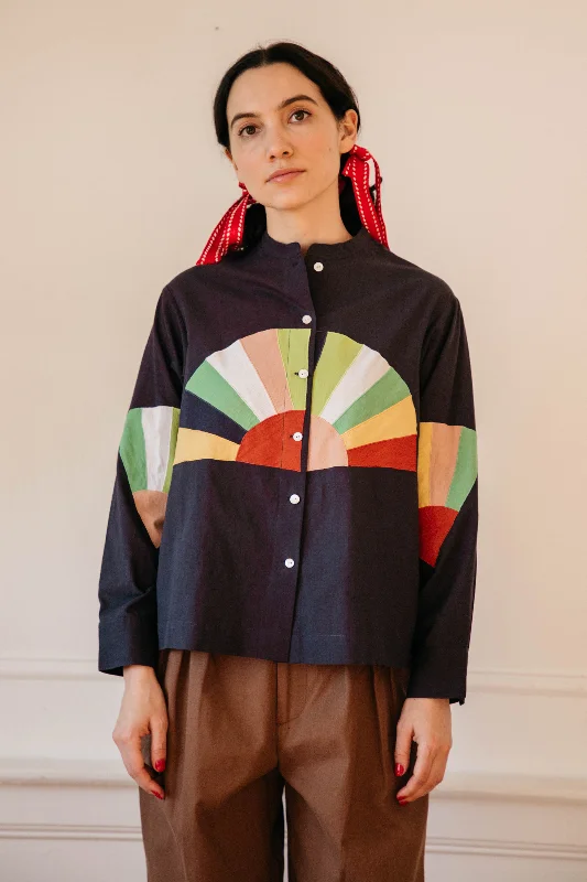 Big Savings Alpha Buttondown- Fan Patch Cotton Navy