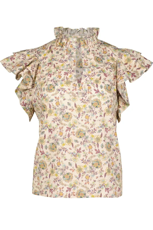 Early Bird Bishop & Young Margarita Poplin Top ASTER NATURAL