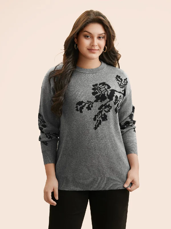 Deal of the Day Supersoft Essentials Jacquard Drop Shoulder Pullover