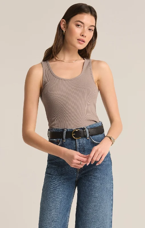 Don't Delay Z Supply Essy Rib Top SLATE GREY