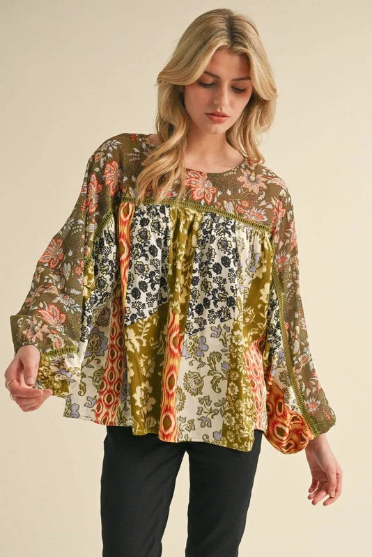 Limited Offer It’s A Jungle Olive Pattern Top