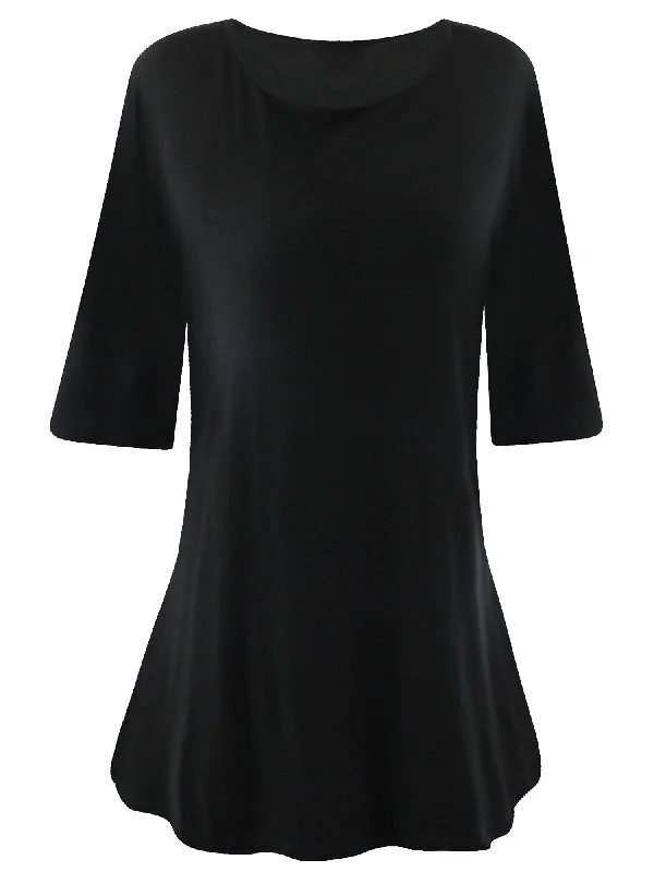 Midnight Sale Womens Lightweight Bell Sleeve Loose Fit Tunic Top
