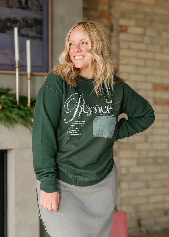 Steals and Deals Rejoice Christmas Crewneck Graphic Christian Sweatshirt - FINAL SALE