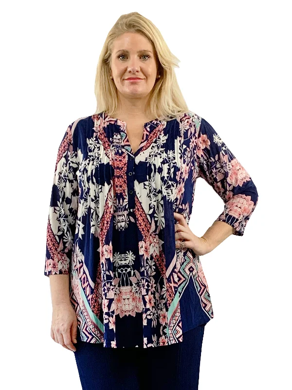 Today’s Deal Plus Size La Cera Key West Deco Print Tunic