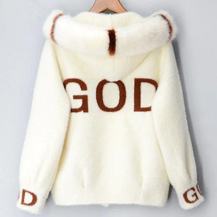 YEAR-End Sale 2022 Autumn Winter Women Faux Mink Fur Coat Loose Short Style Hooded 2022 New Fashion Girls Cute Sweater Coat YEAR-End Sale 2022 Autumn Winter Women Faux Mink Fur Coat Loose Short Style Hooded 2022 New Fashion Girls Cute Sweater Coat