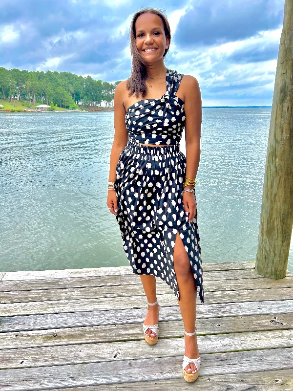 Reduced Rates Sophia One Shoulder Polka Dot Top