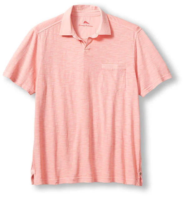 Overstock Beach Fade Johnny Collar Polo in Pink