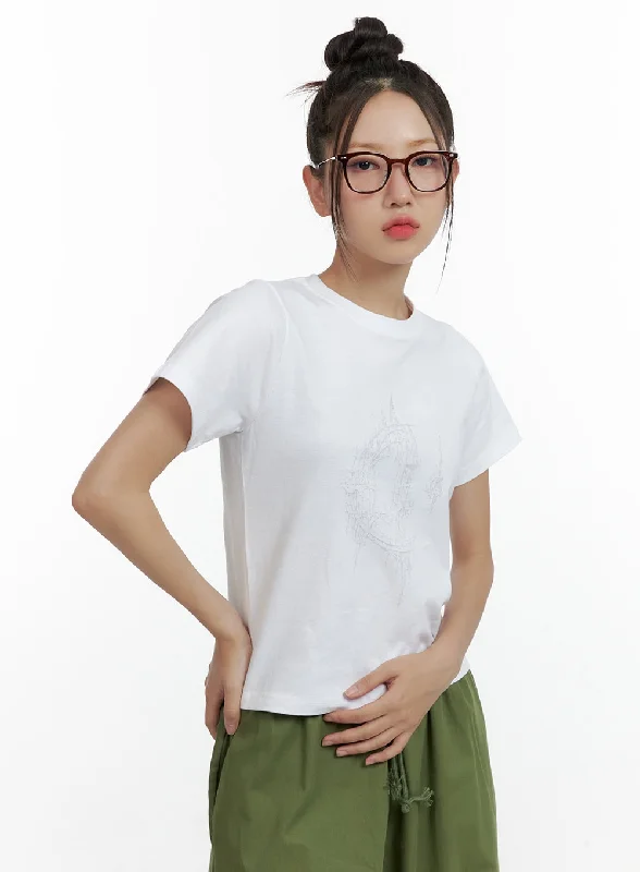 Weekend Offers That Delight Cotton Graphic T-Shirt CL410