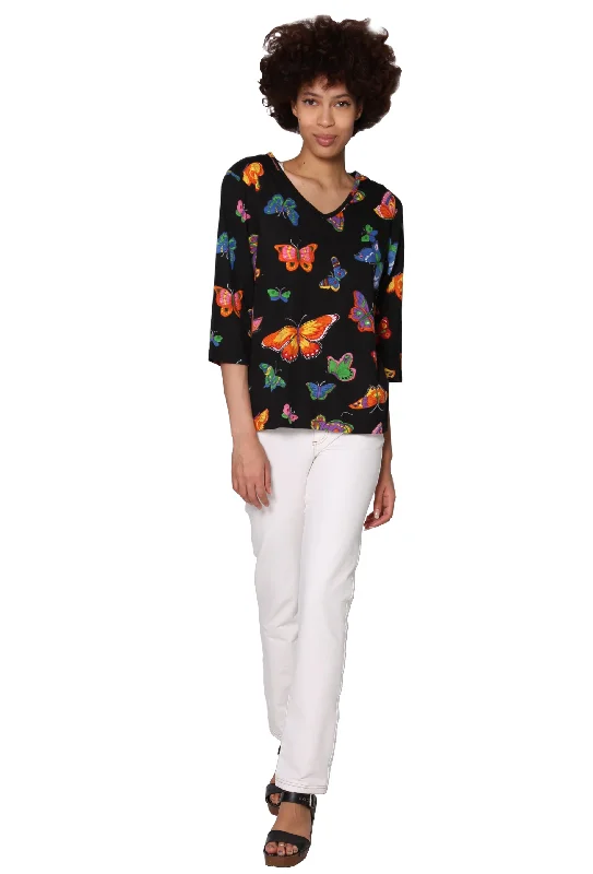 Price Cut Butterfly Print Cotton Jersey Tee