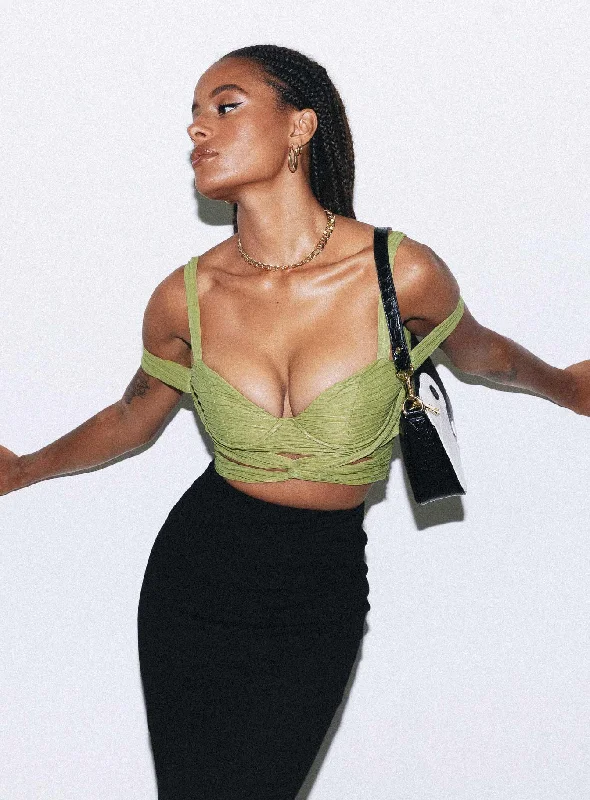 Year-End Clearance Enrique Top Green