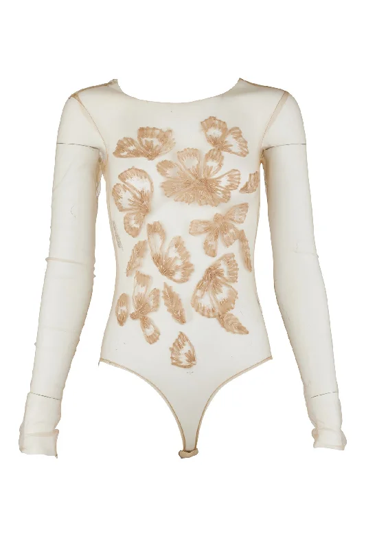 The Best Prices Erden Hand-Embroidered Tulle Body - Nude