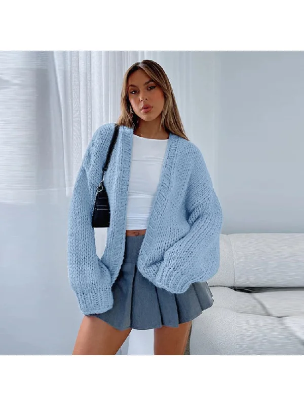 Weekend Specials to Indulge In Cozy Knitting Plain Color Loose Cardigan