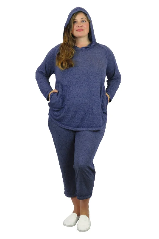 Can't Miss Plus Size Soft & Supple 2-Piece Hooded Knit Sweatpants Set