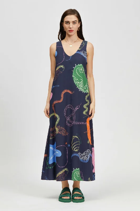 Hurry In Lingo Dress Vida Marinha Print