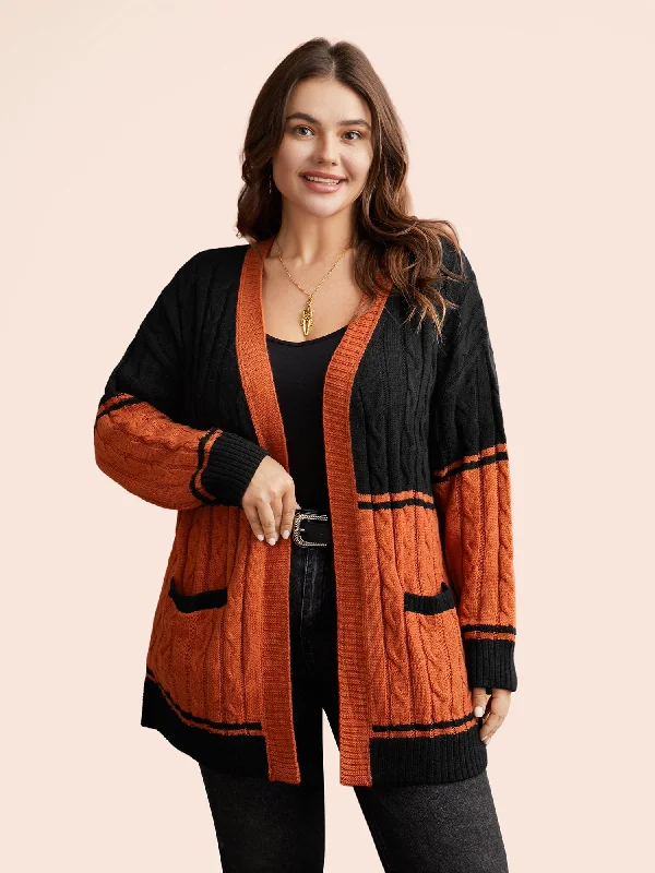 Weekend Specials to Relish Jack-o-Lantern Motif Cable Knot Cardigan