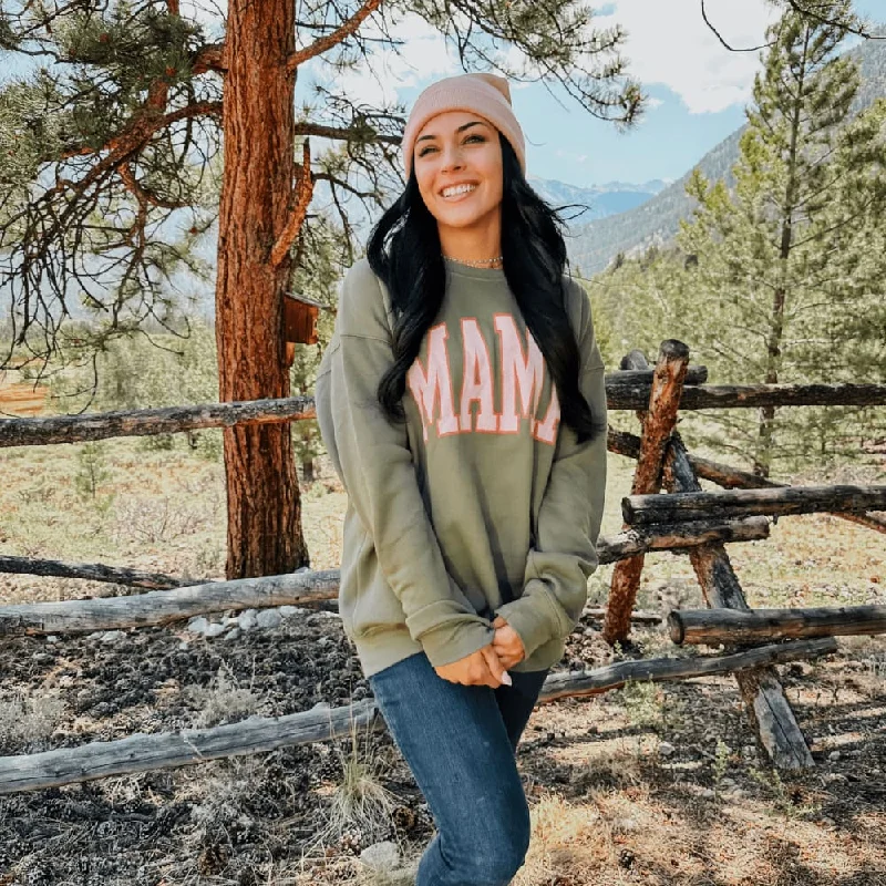 Clearance Sale Fall Mama Sweatshirt - Military Green