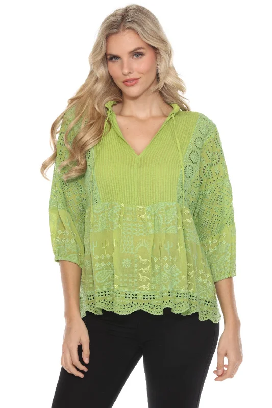 Savings Galore Johnny Was Katrine Paisley Puff Sleeve Blouse C19024 *