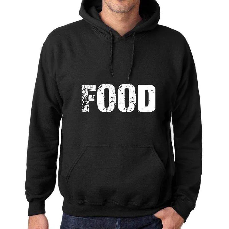 Weekend Savings Extravaganza Men's Women's Unisex Printed Graphic Cotton Hoodie Soft Heavyweight Hooded Sweatshirt Pullover Popular Words FOOD Deep Black