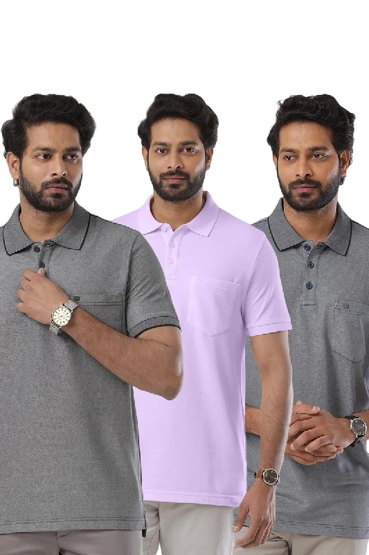Today’s Deal Golf Polo - Multicolor T-Shirts Pack Of 3 Combo For Men | Ariser