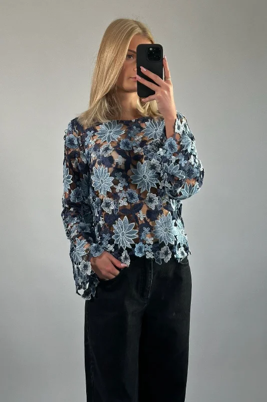 Closeout Sale Noella - Kezzie Blouse - 1292 Dark Blue Mix