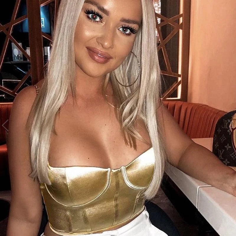 Special Buy Gold Satin Corset Top