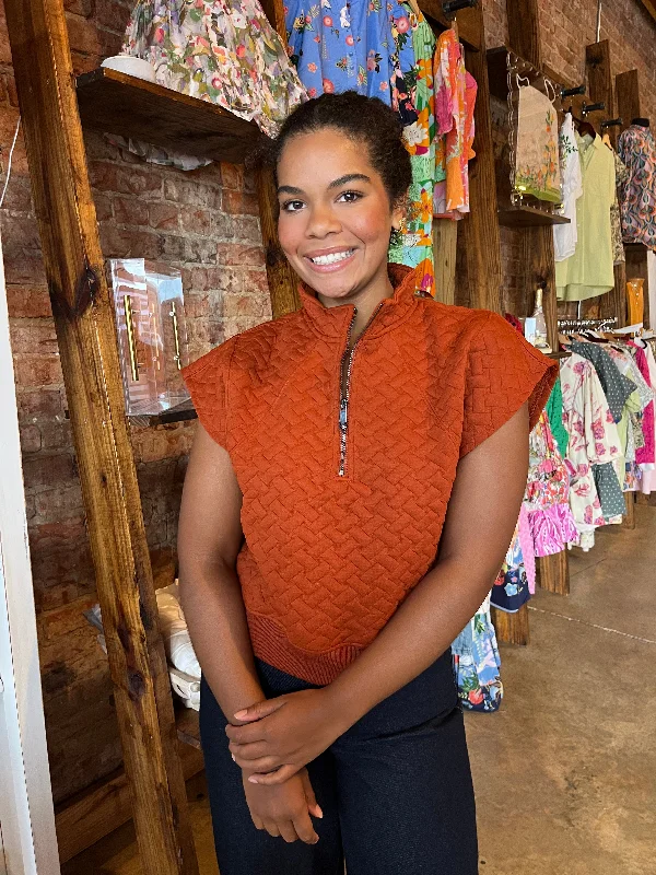 Final Markdown Rust Quilted Vest