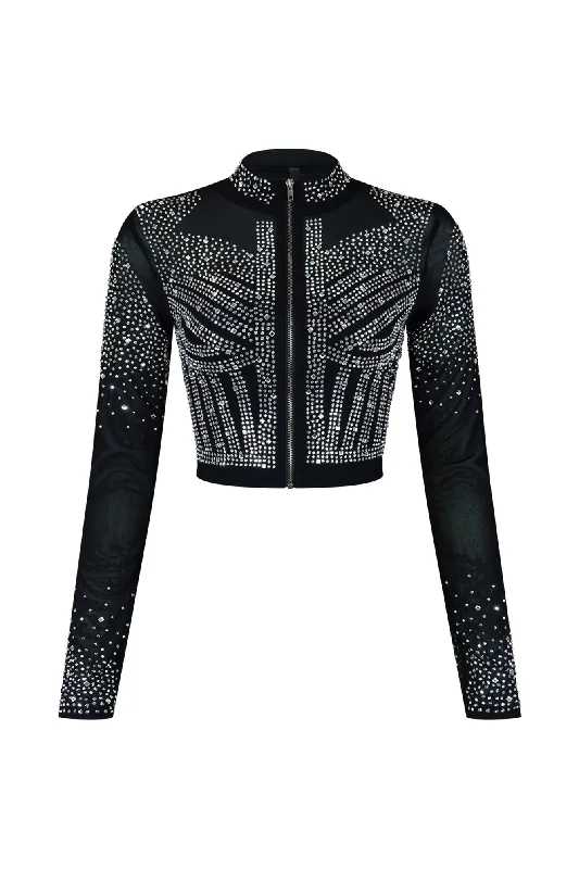 Bonus Savings Galore Rhinestone Mesh Top