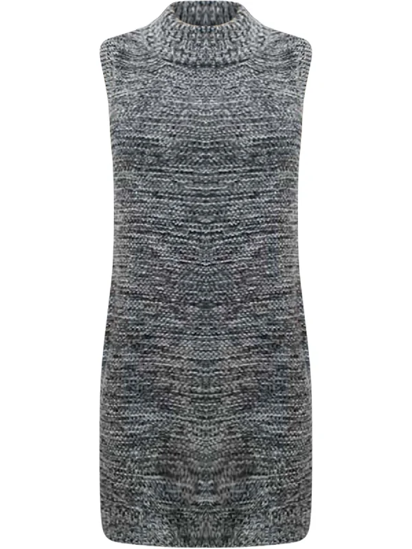 Huge Discounts Gray Heathery Sleeveless Knit Sweater Dress