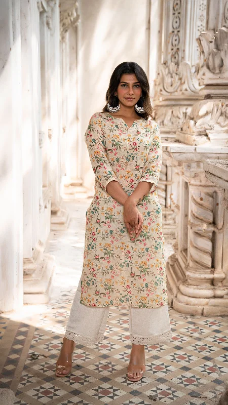 Super Sale BRINDA PASTEL YELLOW PURE LINEN KURTA