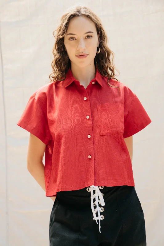 Act Fast Corso Buttondown - Cherry Moire