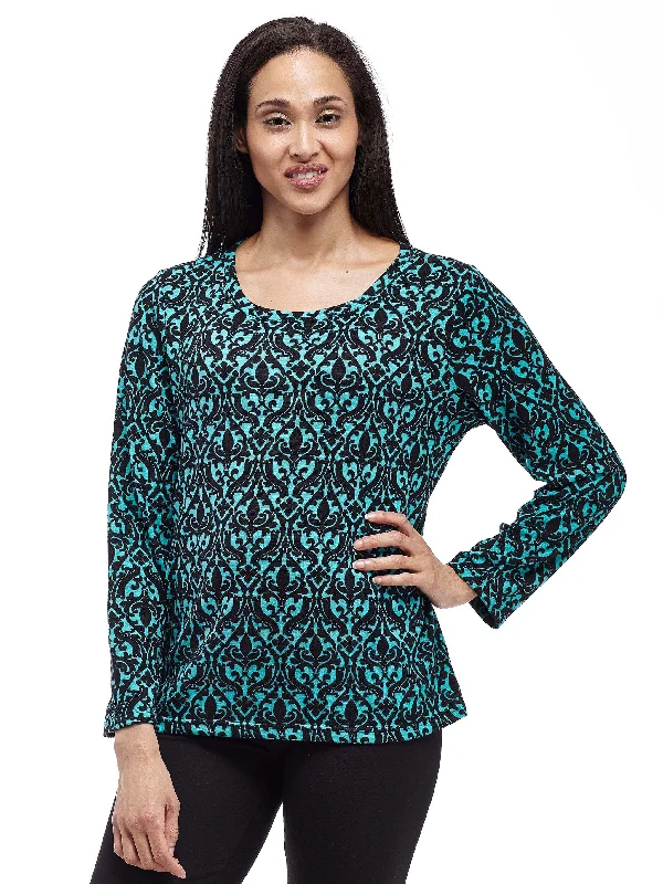 Super Bargain La Cera Baroque Print Pullover Top