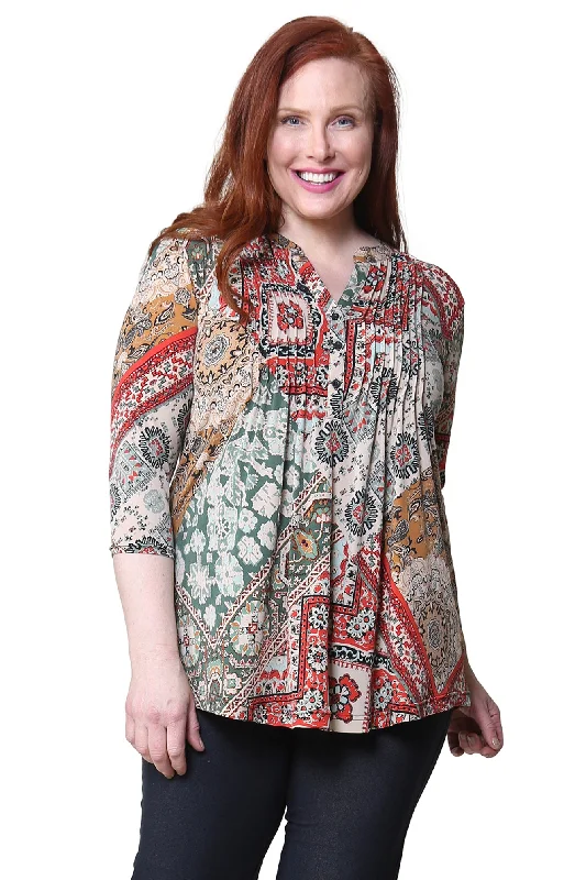 Weekend Specials Just for You Plus Size La Cera Persian Paisley Print Tunic