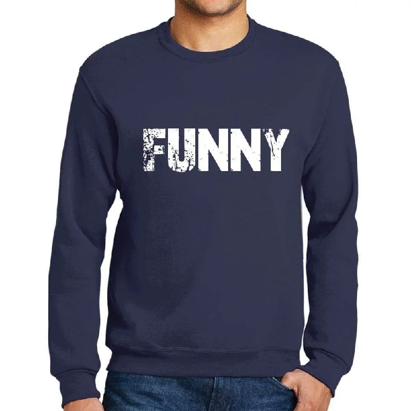 Huge Discounts Men's Printed Graphic Sweatshirt Popular Words FUNNY French Navy