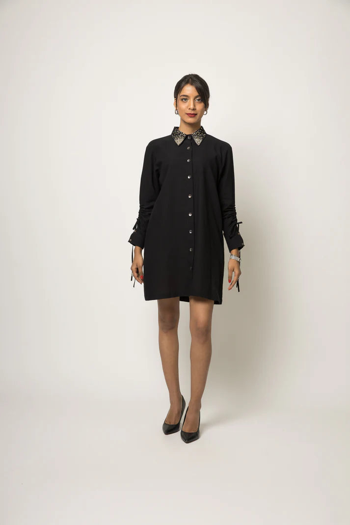 The Best Prices Embellished Collar Shirt Dress