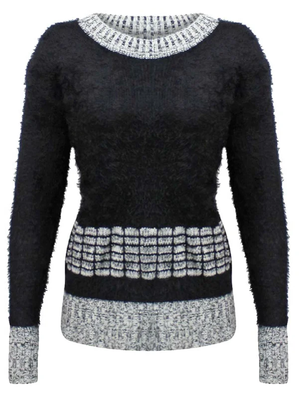 Factory Direct Sale Pullover Sweater With Contrasting Pattern