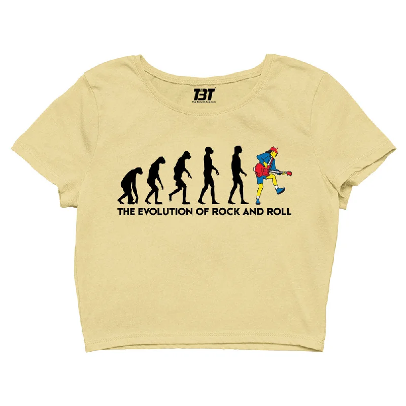Price Blitz AC/DC Crop Top - The Evolution Of Rock And Roll