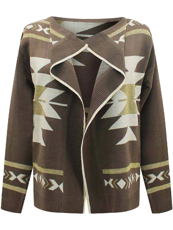 Weekend Price Cuts Galore Tribal Print Cardigan Sweater