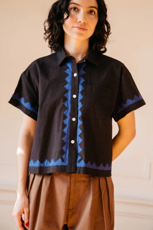 Year-End Clearance Corso Buttondown -  Black/Cobalt