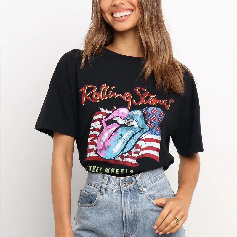 Weekend Offers That Excite Independence Day Print Short Sleeve V Neck Women'S Tops Casual Wholesale T Shirts ST531058