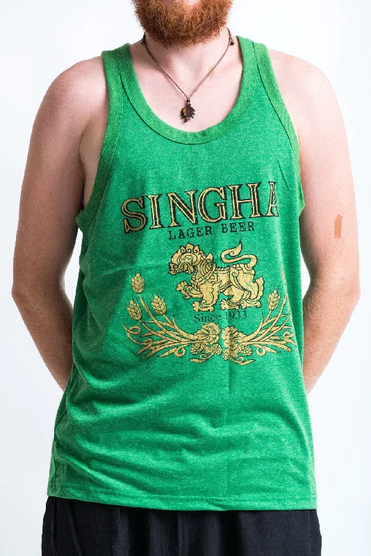 Mega Sale Vintage Style Singha Beer Tank Top in Green