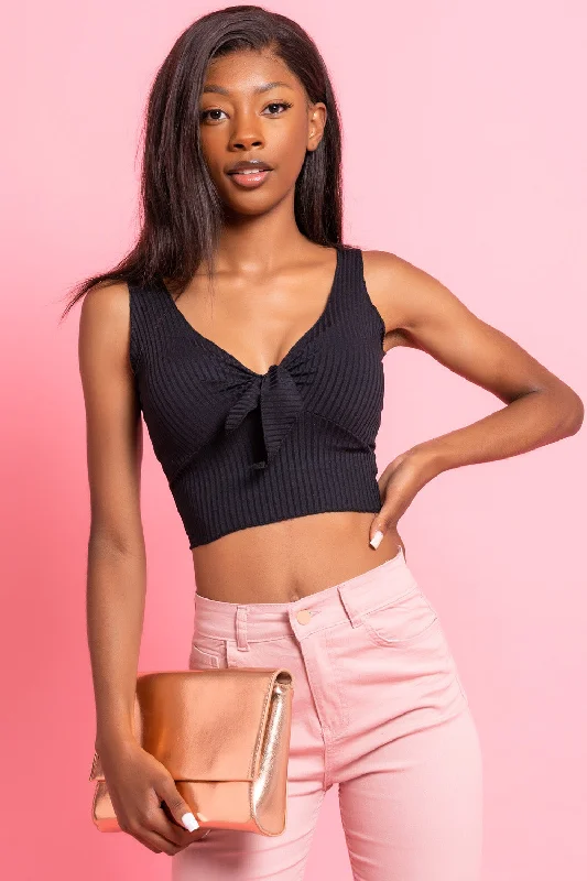 Weekend Savings Sensation Black Ribbed Top