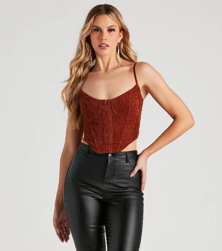 Big Deal Cordially Invited Corduroy Corset