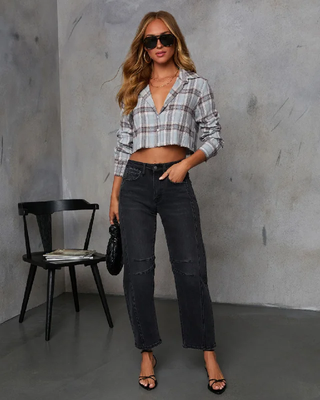 Massive Deals Amber Embers Plaid Button Down Top