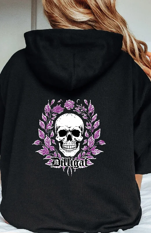Special Discount Purple Vine Skull Pullover Hoodie