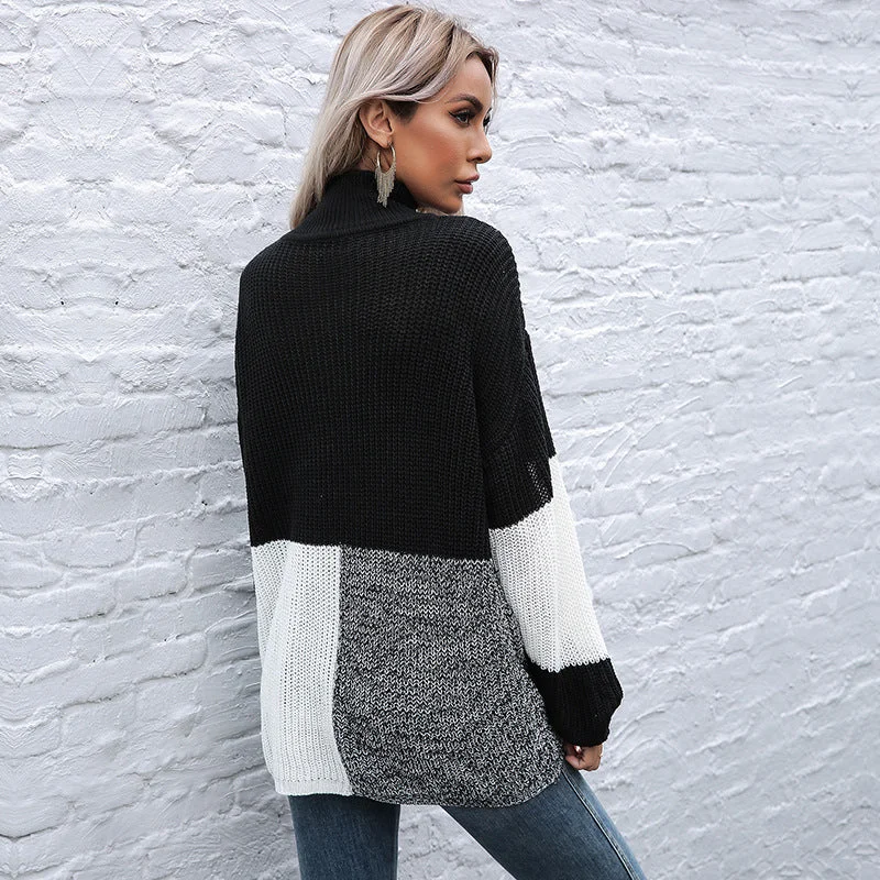 Loyalty Reward Knitted Semi-Turtleneck Sweater Wholesale Women Clothing