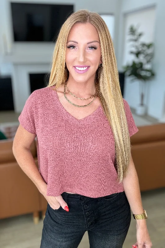 Bonus Offer Classic Comfort V-Neck Top in Winter Rose