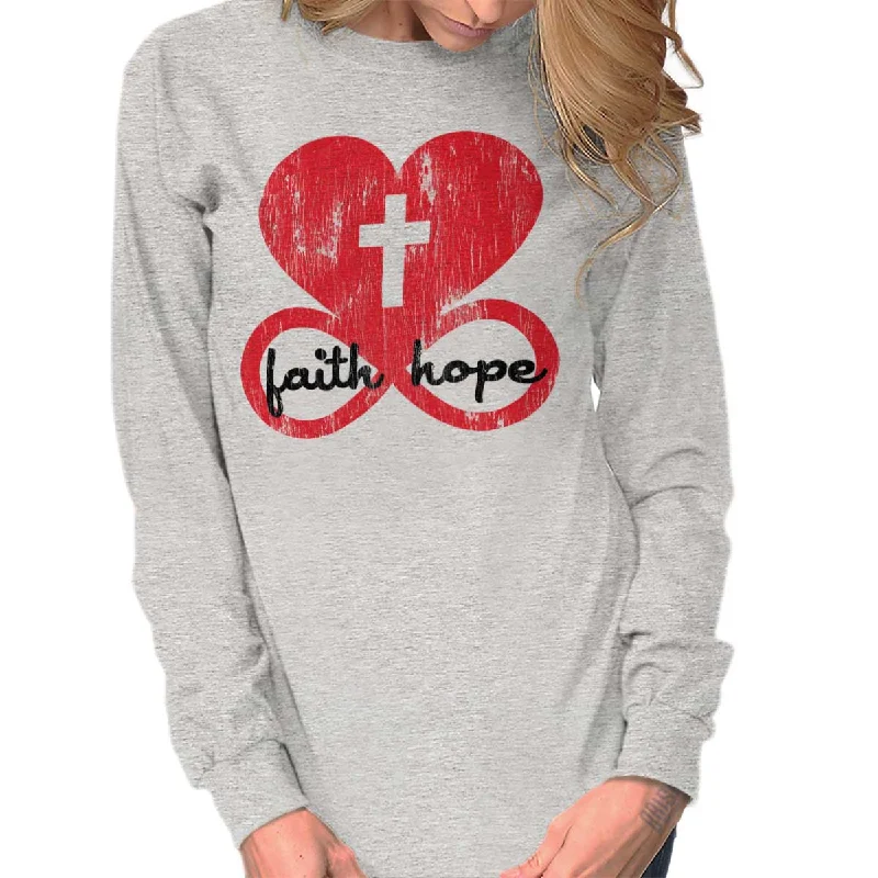 Exclusive Preview Love Faith Hope Long Sleeve T-Shirt