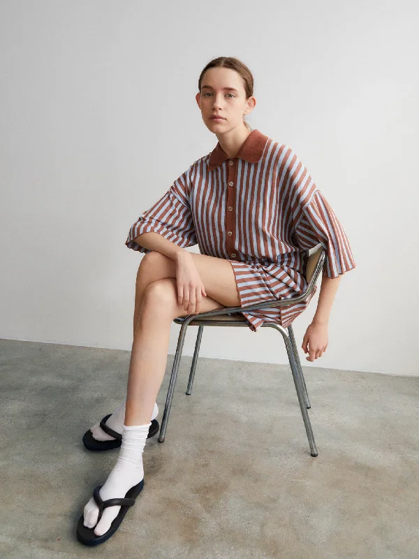 Deal Dash Tatami Shirt - Celeste/Chestnut